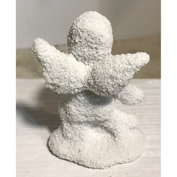 Ceramic Angel Figurine Blowing Kiss Textured Finish & Hand Painted Face 3.5” - Picture 2 of 4